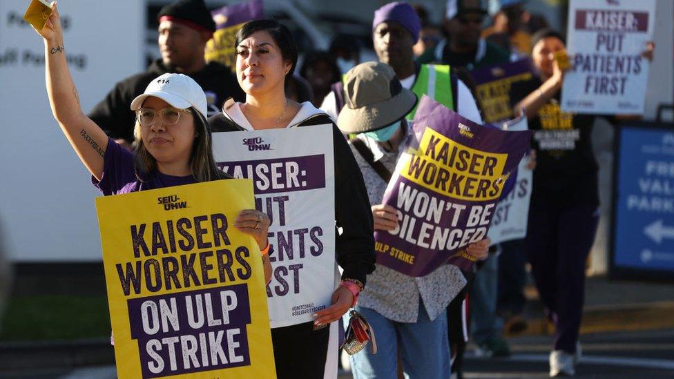 Striking healthcare workers