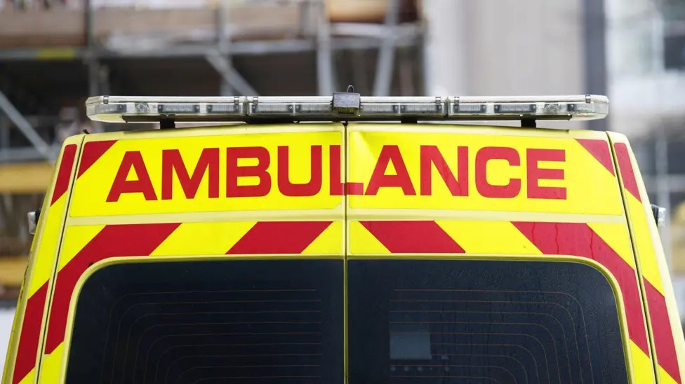 The back of an ambulance.