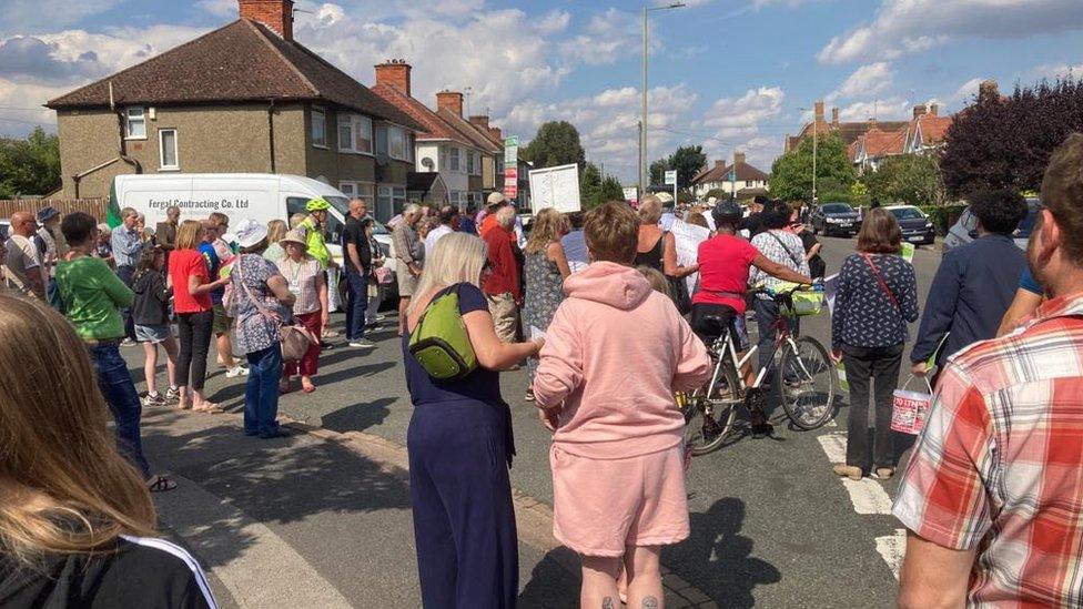 Protesters in the street