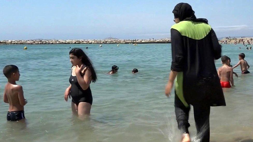 woman in burkini