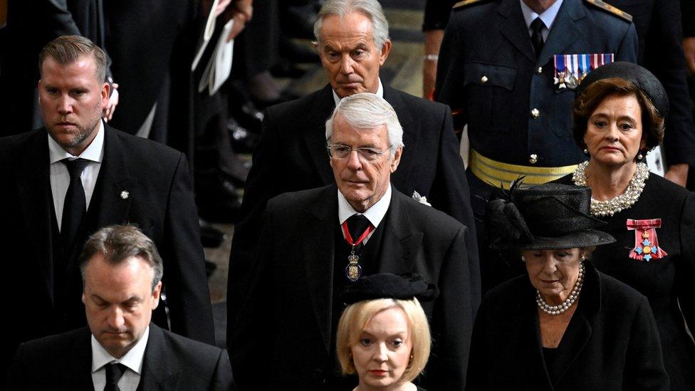 John Major at the Queen's funeral