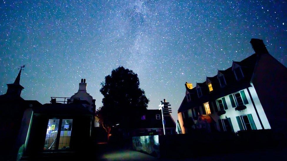 Stars above The Avenue in Sark