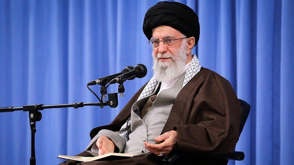 Iranian supreme leader Ayatollah Ali Khamenei speaks during a ceremony in Tehran, Iran, 17 November 2019