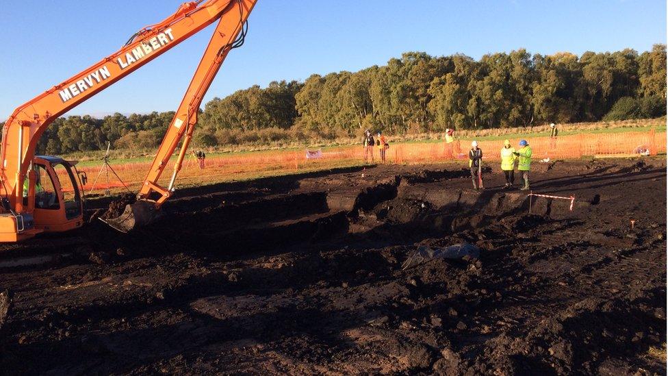 Scene of the dig in Cambridgeshire