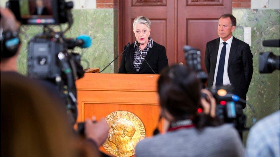 Chairman of Nobel Committee addresses the press