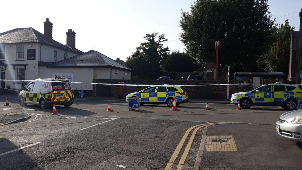 Police closed off the road before it fell through