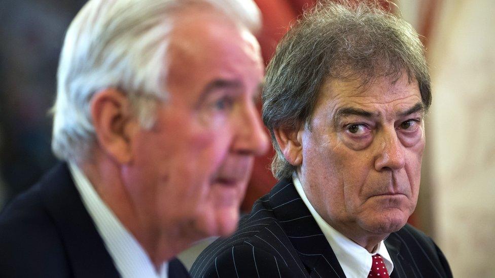 WADA's (World anti-doping agency) General manager David Howman (R) and chairman Craig Reedie (L)