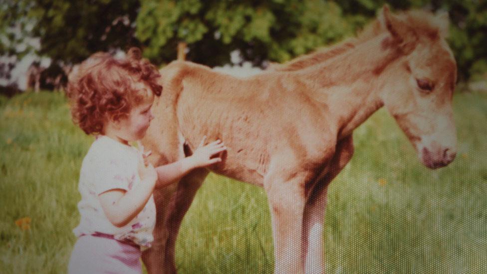 Claudia Lawrence with a pony