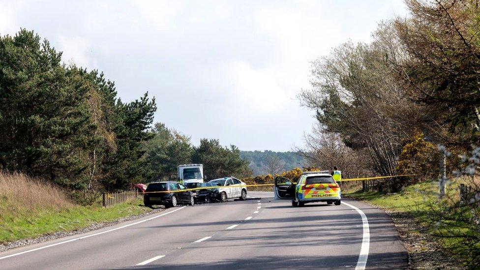 Three cars were involved in the collision on the A96