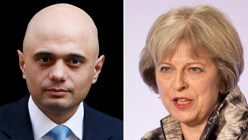 Sajid Javid and Theresa May