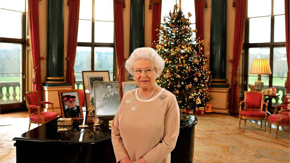 The Queen in the Music Room of Buckingham Palace, December 2008