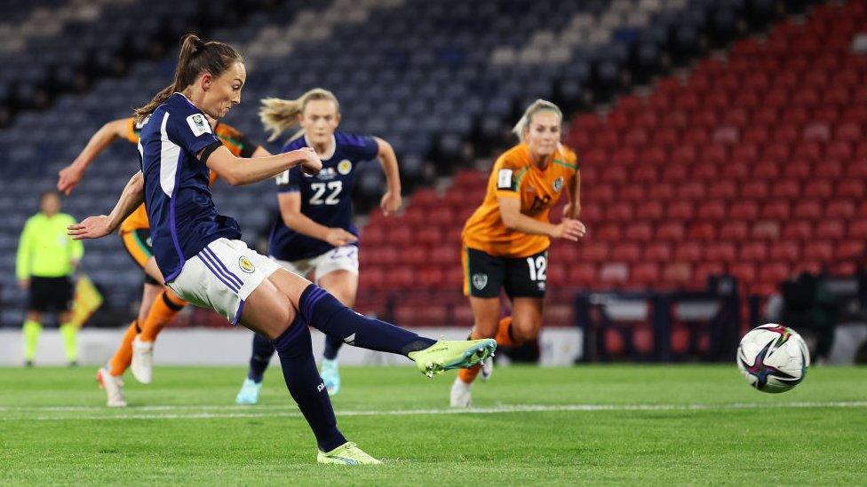 Caroline Weir playing for Scotland