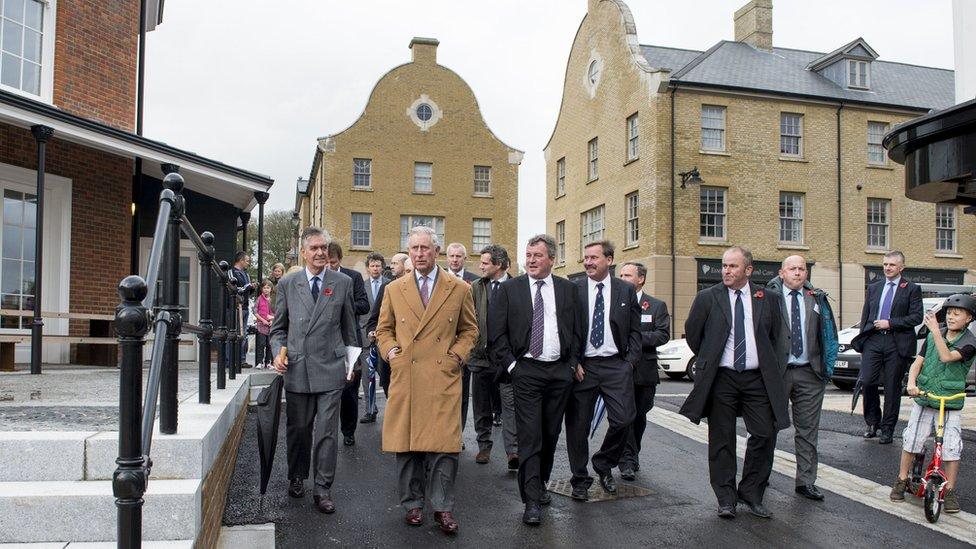 Prince Charles tours Poundbury in Dorset