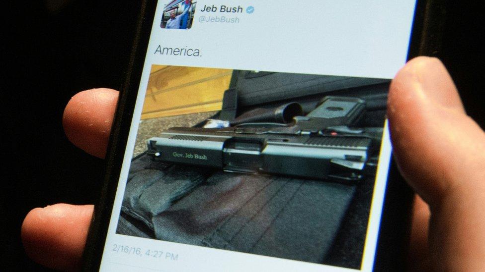 America gun tweet by Jeb Bush