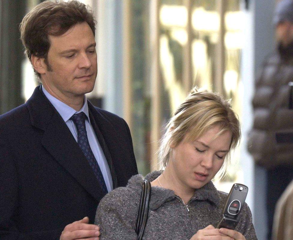 Colin Firth and Renee Zellweger filming a scene for Bridget Jones' Diary 2