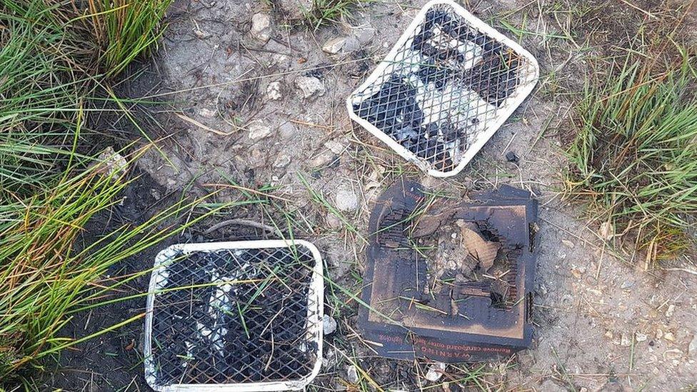 disposal BBQs found at the scene