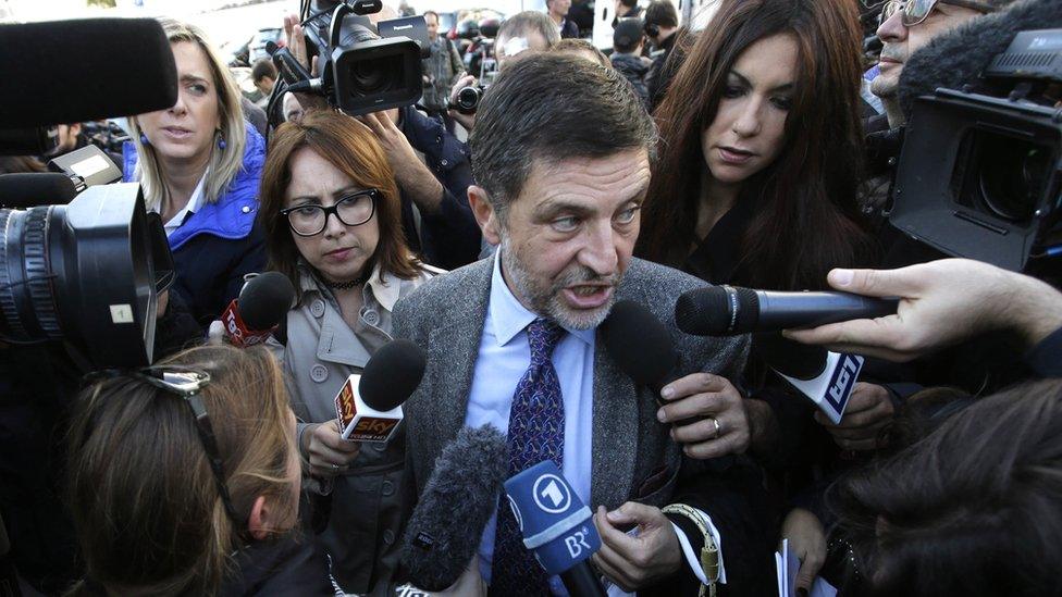 Carminati's lawyer Bruno Naso outside the court, 5 Nov 15