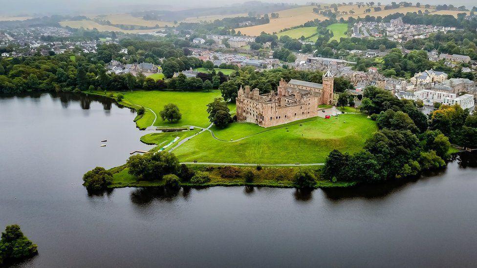 Linlithgow Palace, on the banks of Linlithgow Loch