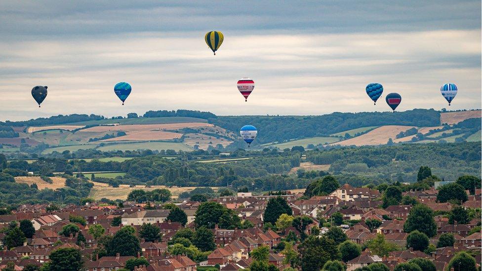 Hot air balloons over Bristol