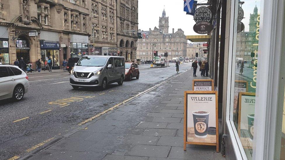 Sandwich board in Edinburgh Pic: Darren McCullins