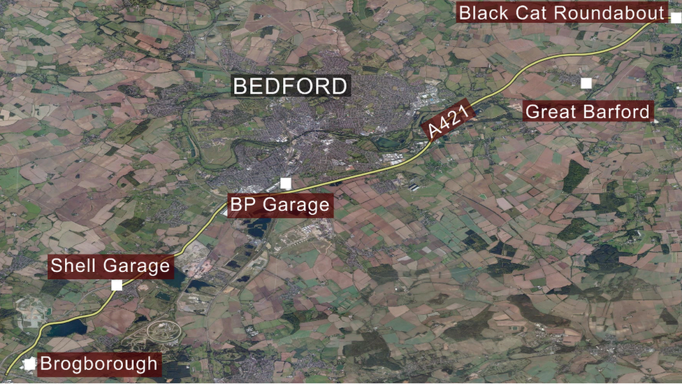 Map of A421