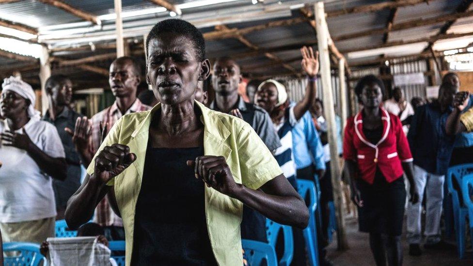 Worshippers at a service at the Voice of the Potter's Messenger (VPN) Church in Kisumu, Kenya - August 2017