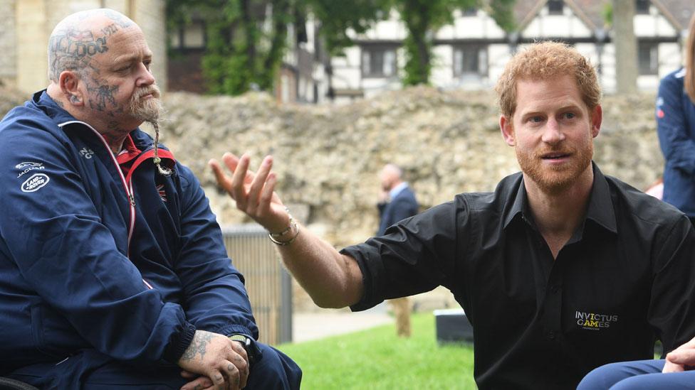 Prince Harry and a member of the UK's team at the Invictus Games