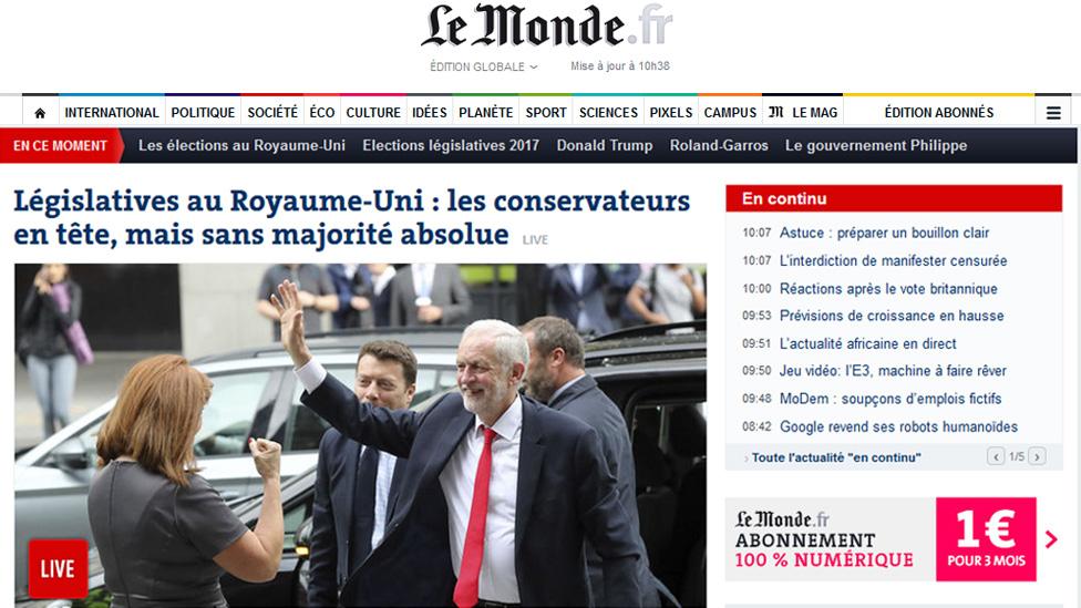 Le Monde newspaper website