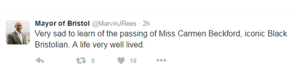 Tweet from Mayor of Bristol Marvin Rees