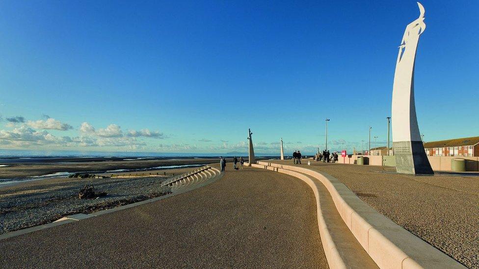 The Sea Swallows monument at Cleveleys, part of the Mythic Coast artwork trail
