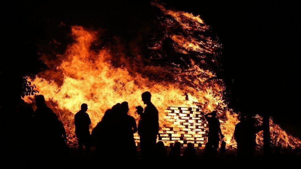 Bonfire in Highfield estate