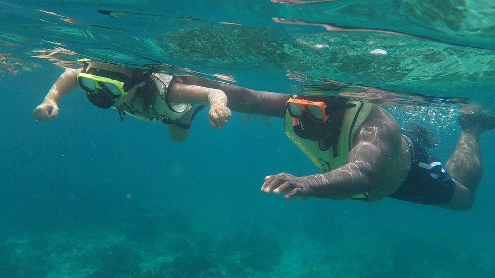 Pitter family snorkelling