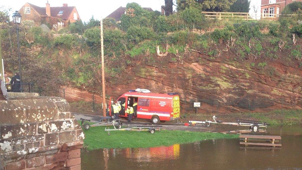 Cheshire Fire and Rescue Service personnel at Farndon