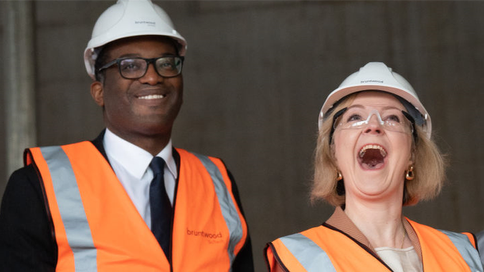 Former Chancellor Kwasi Kwarteng and former Prime Minister Liz Truss