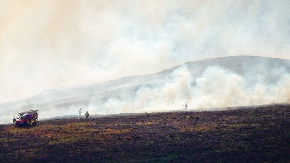 Fire at Llantysilio, Denbighshire