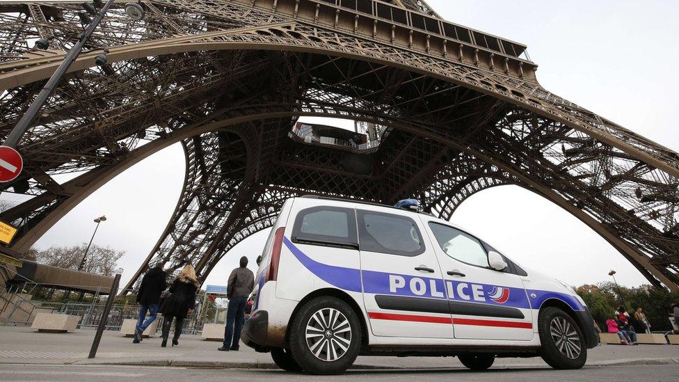 Police by the Eiffel Tower