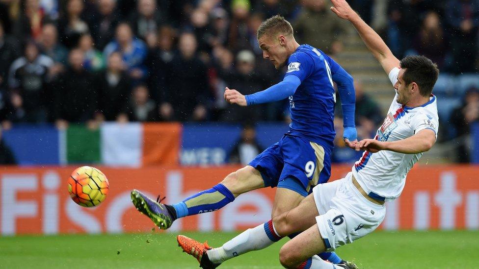 Vardy scores against Crystal Palace