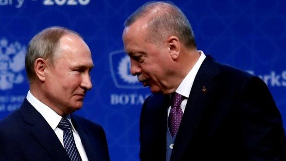 Russian President Vladimir Putin (left) and Turkish President Recep Tayyip Erdogan. Photo: January 2020