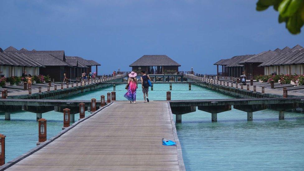 A tourist resort in the Maldives