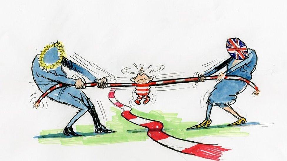 Ian Knox Brexit cartoon - tug of war