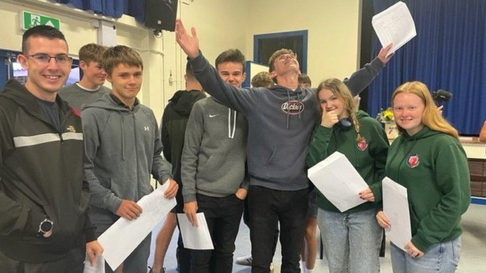 The results come in at Ysgol Syr Hugh Owen, Caernarfon