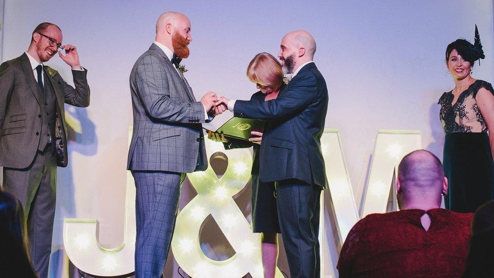 John O'Doherty and Martin Toland's civil partnership ceremony took place in Belfast last year