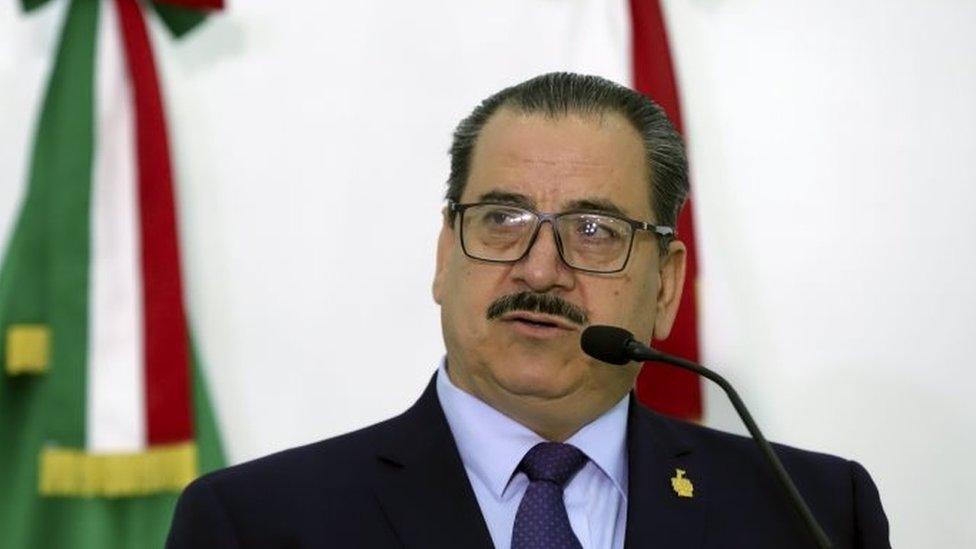 General Attorney of the State of Jalisco Raul Sanchez speaks during a press conference in Guadalajara, Mexico, 20 February 2018