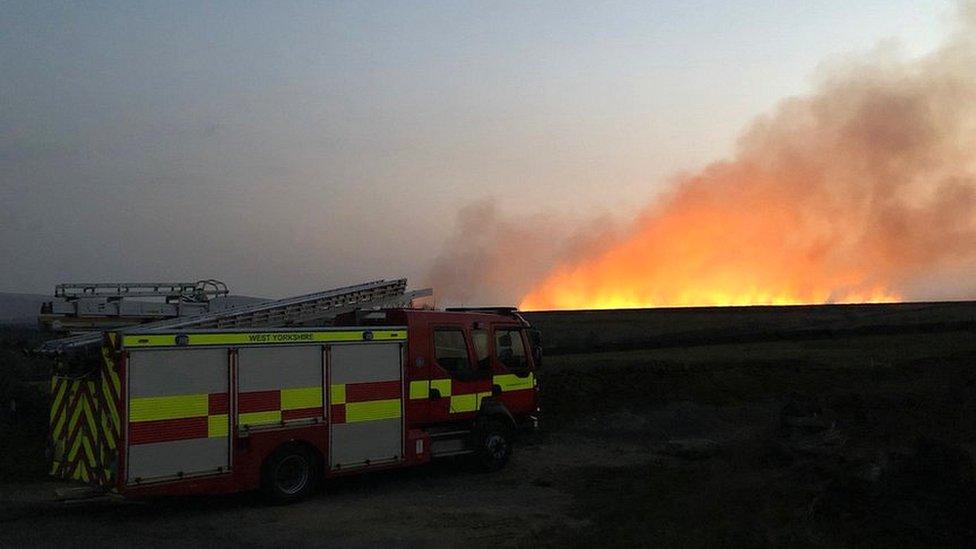 Fire near Cupwith Reservoir