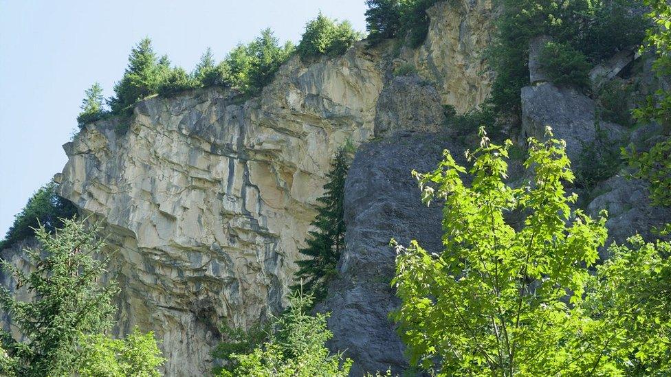 Mountainside blown away in explosion