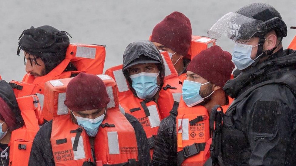 Migrants in Dover picked up from the Channel by Border Force in May