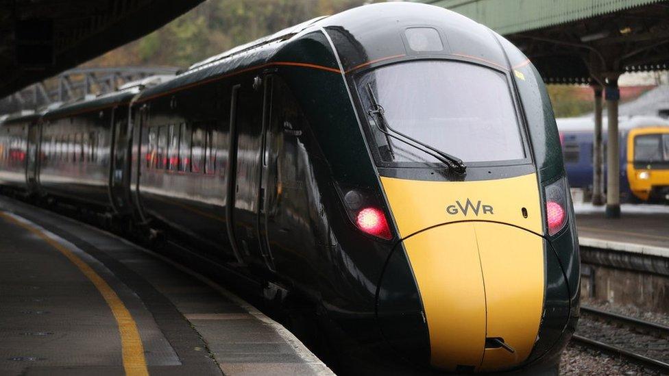 Great Western Railway train at a platform