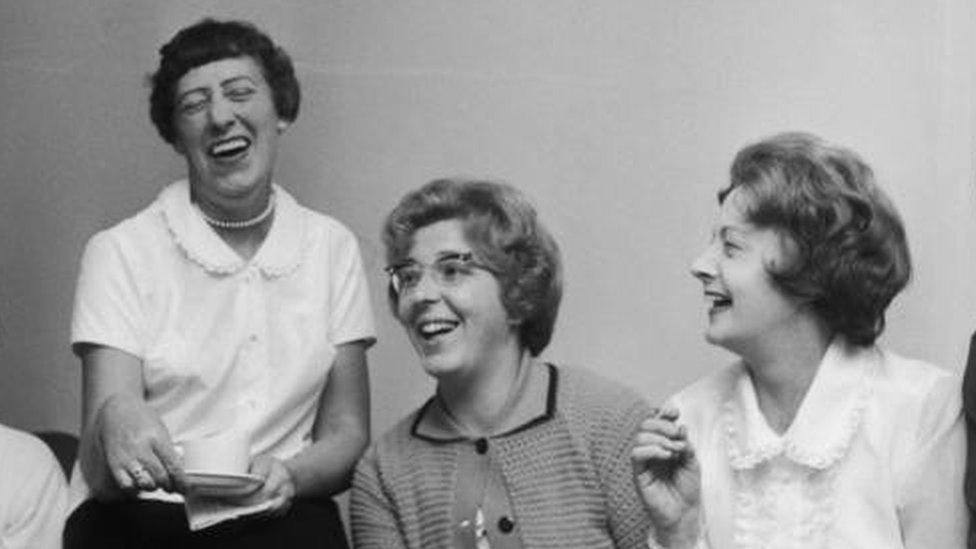 Striking machinists at Ford meet Barbara Castle for a cup of tea on 28 June 1968