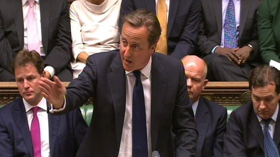 David Cameron in 2013 Syria Commons debate