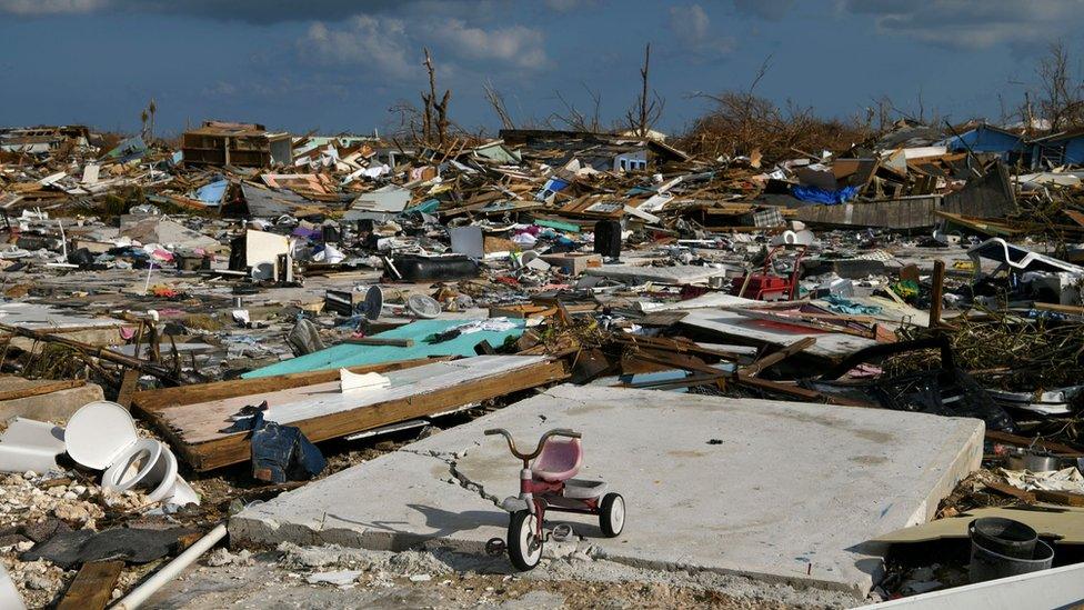 Hurricane Dorian damage on Great Abaco